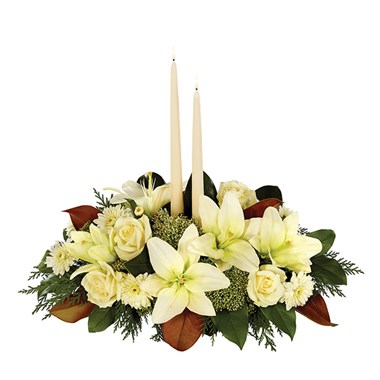 White Magnolia Christmas Centerpiece (BF286-11)